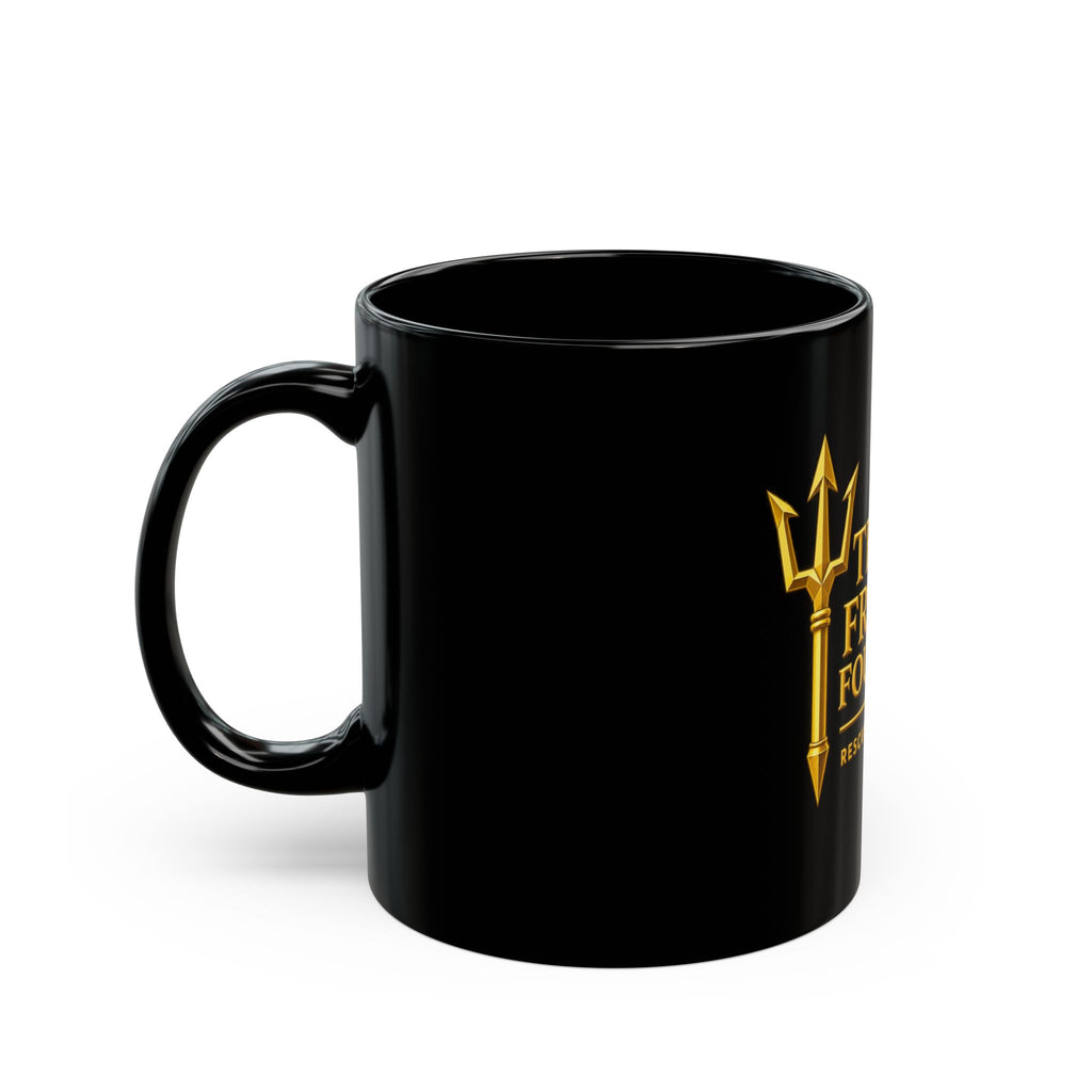 Trident Freedom Foundation Black Coffee Mug — Rescue. Reach. Restore. (11oz/15oz)