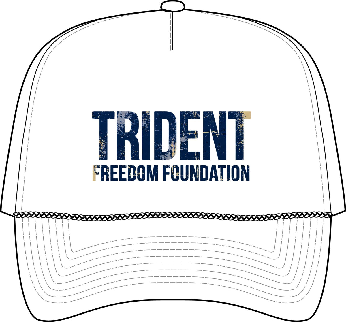 White Trucker Cap - Trident Freedom Foundation Logo