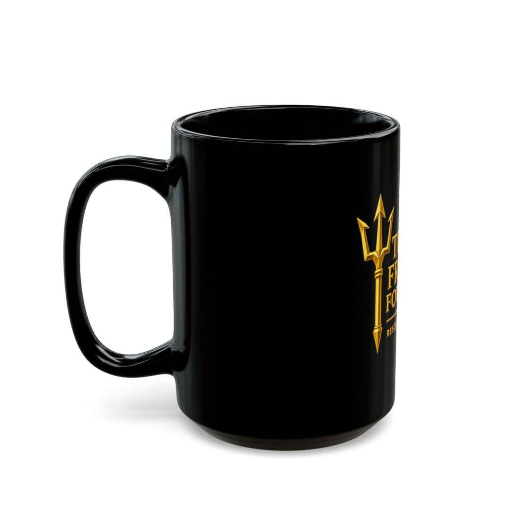Trident Freedom Foundation Black Coffee Mug — Rescue. Reach. Restore. (11oz/15oz)
