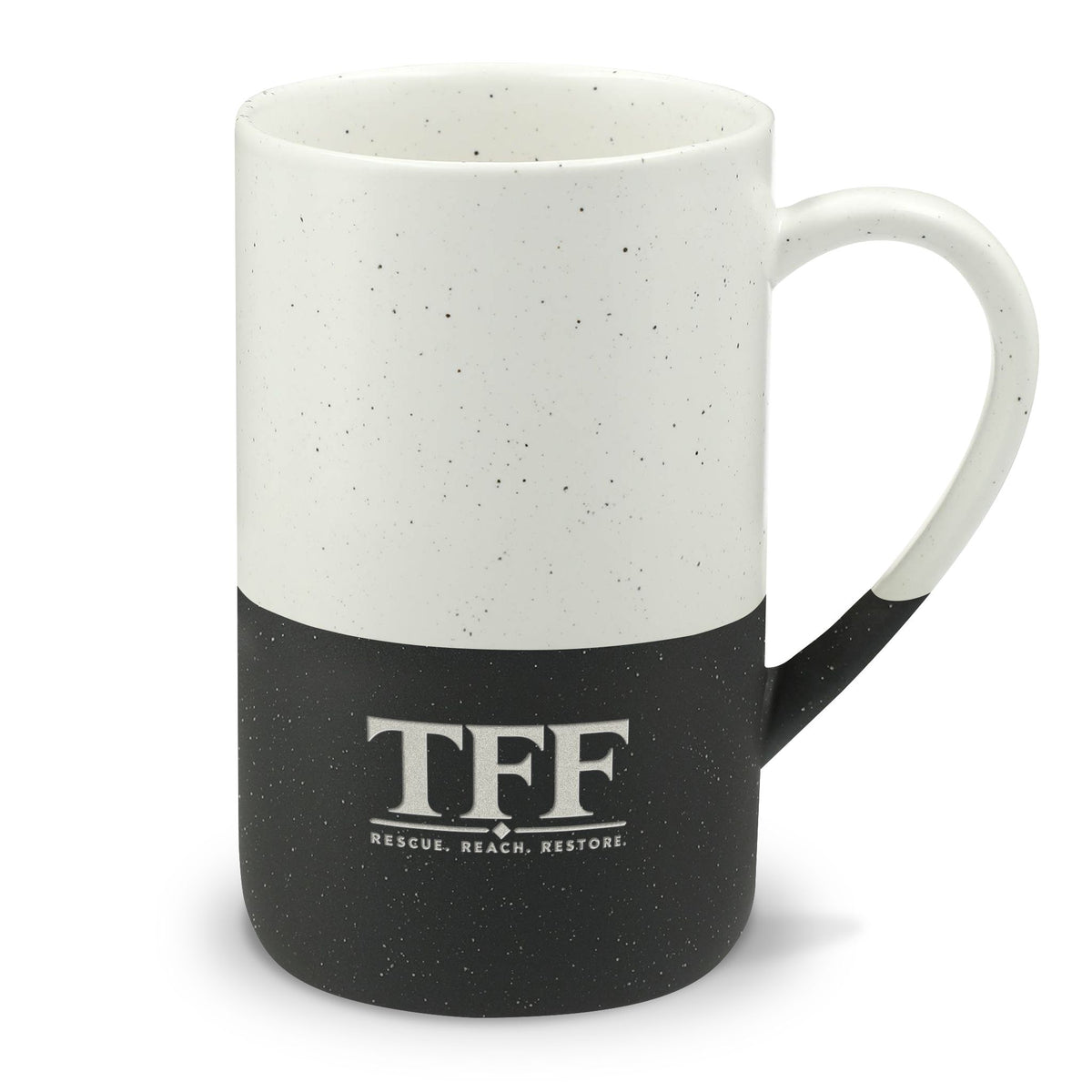 Speckled Two-Tone Ceramic TFF Mug — 13oz Engraved Coffee Cup