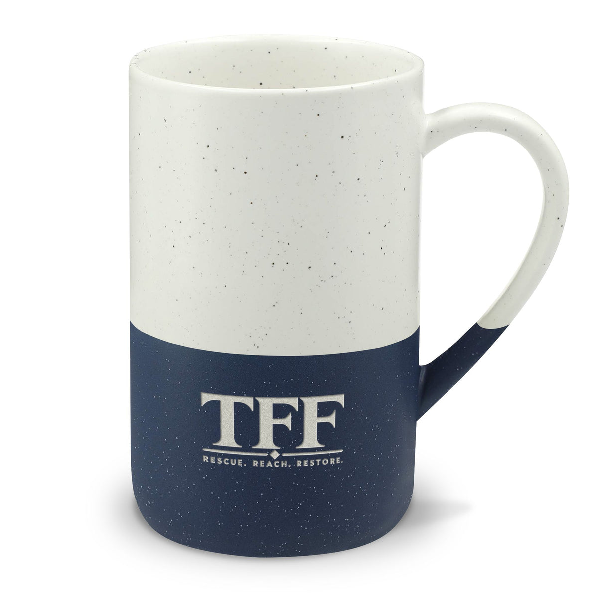 Speckled Two-Tone Ceramic TFF Mug — 13oz Engraved Coffee Cup