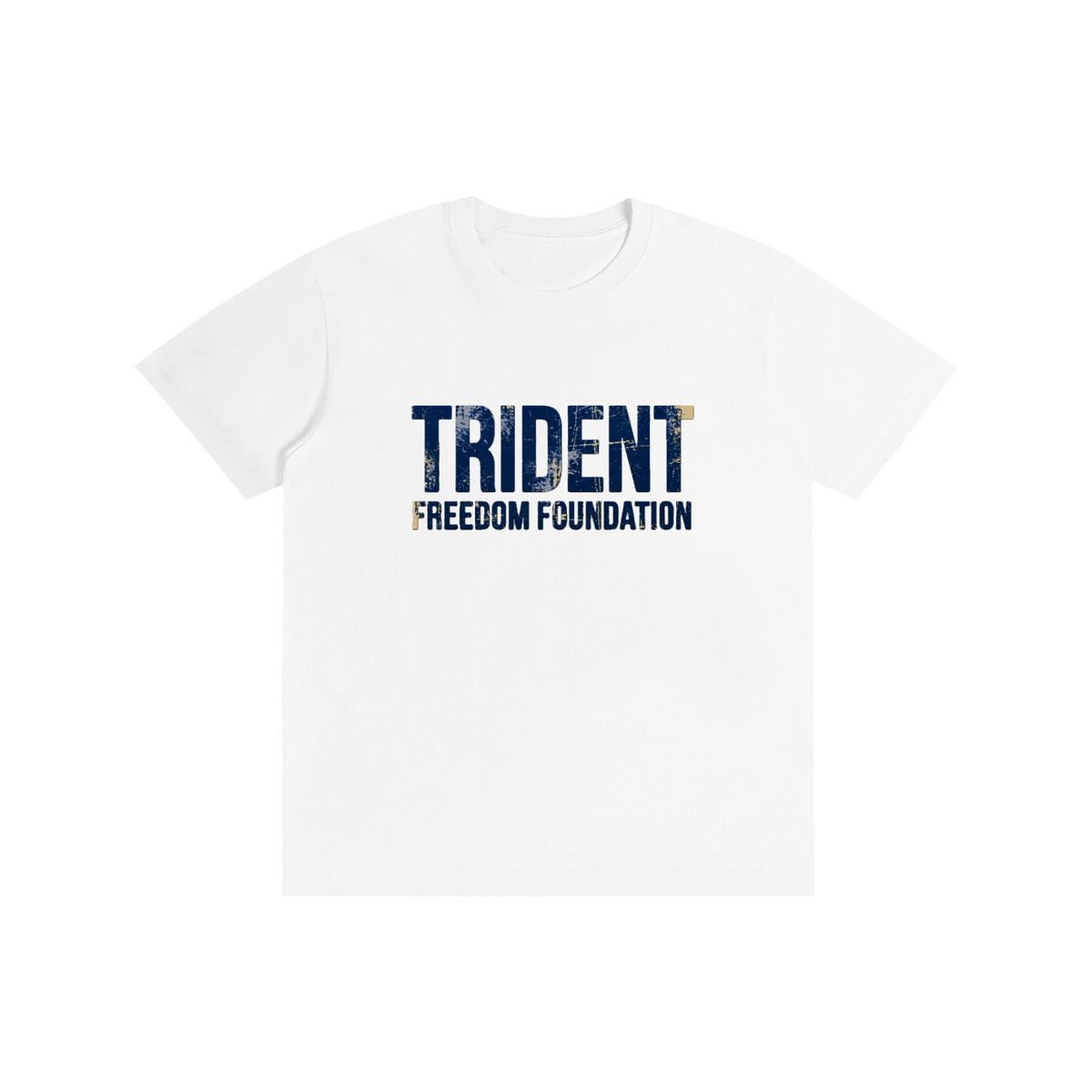 Trident Distressed Tshirt | White Pure Cotton Unisex T-Shirt
