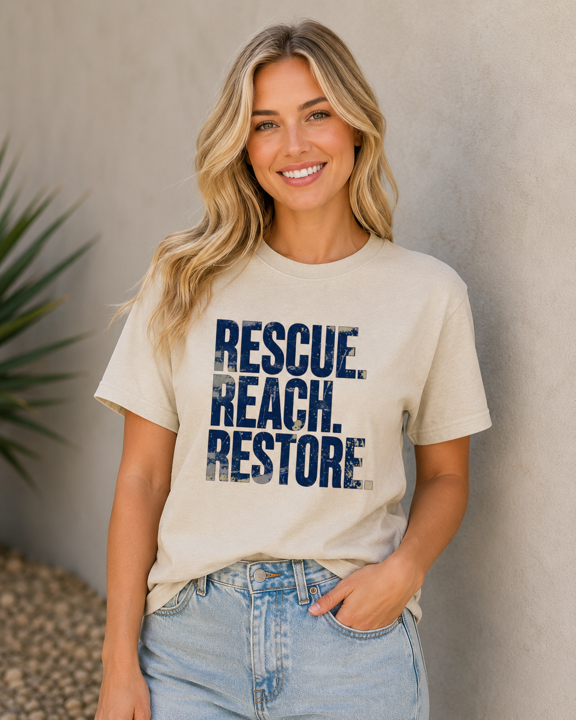 Rescue.Reach.Restore Tshirt |Streetwear Loose Drop Shoulder